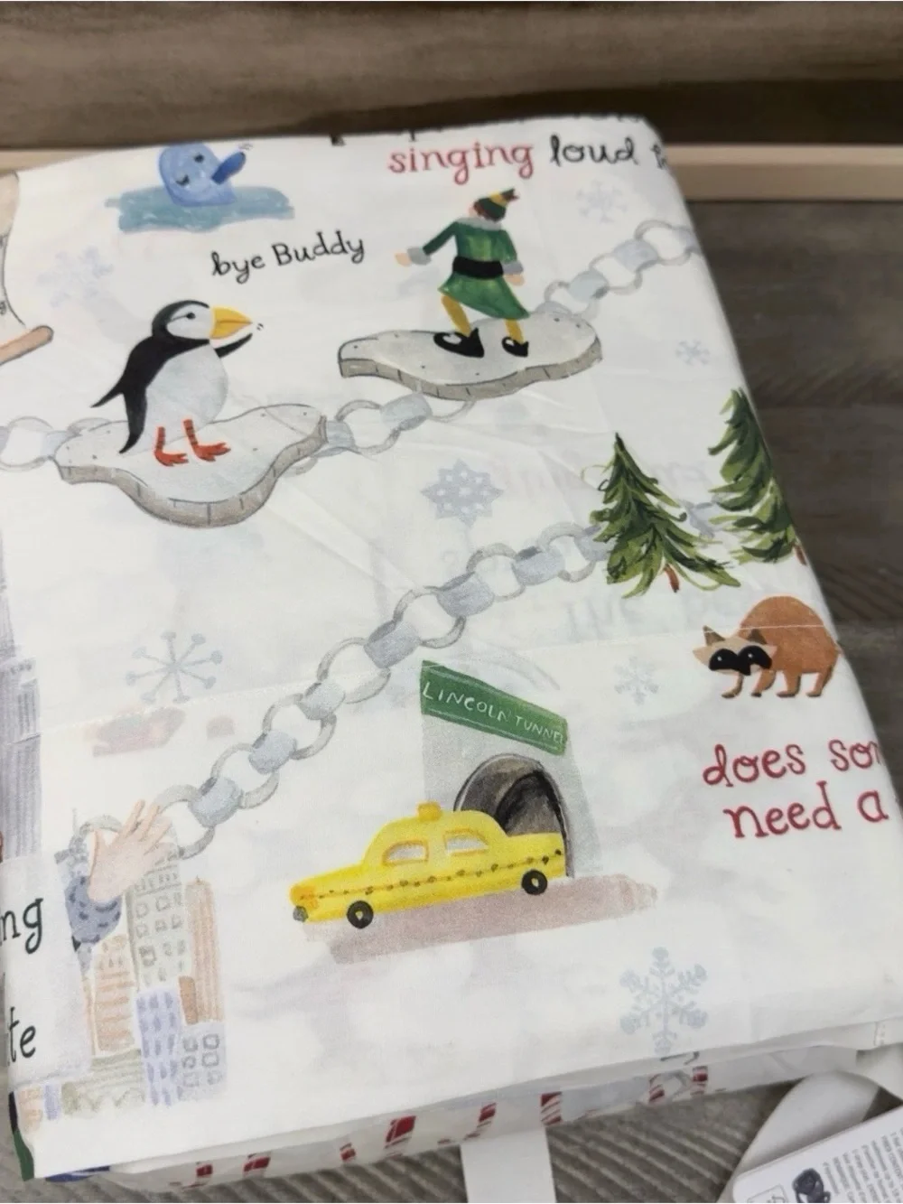 Pottery Barn Elf™ Percale Sheet Set Queen 4-piece Christmas Holiday Multi NWT